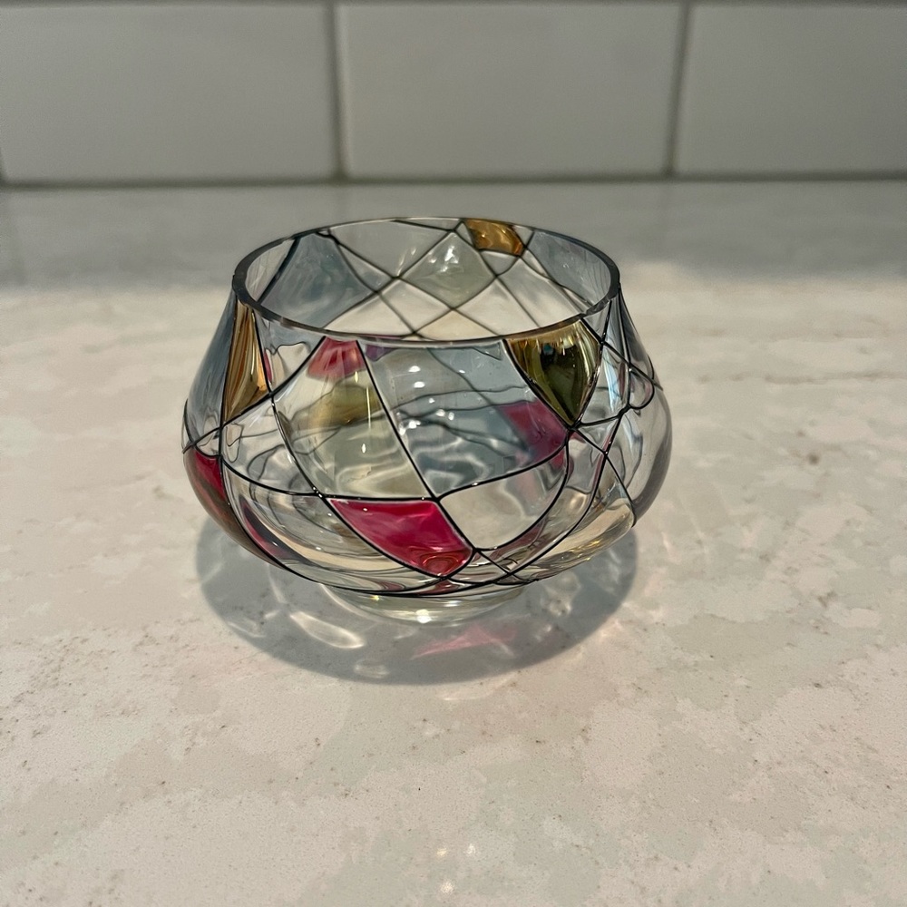 PartyLite Mosaic stained Glass Tealight Holder